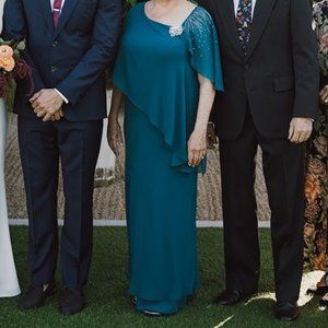 mother of the bride dress in dark teal